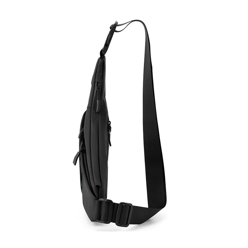 Bolso de Pecho Impermeable para Hombre, Bandolera, Mochila para Viajes Diarios, Membrana de Cuero Resistente a Salpicaduras, Ideal para Viajes Casuales