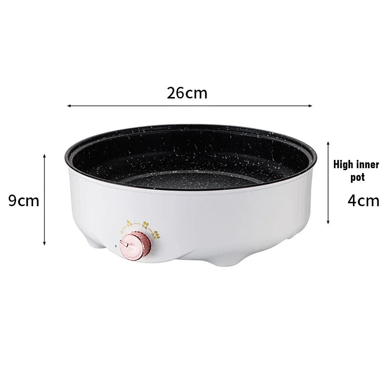 Sartén eléctrica multicocina de 220V, barbacoa casera, filete frito, tortilla de pescado, sartén antiadherente, máquina eléctrica con enchufe europeo