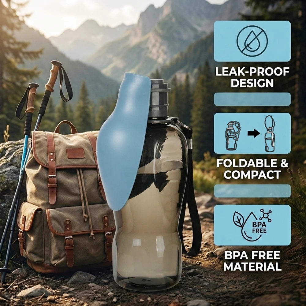 Botella de Agua Plegable para Mascotas, 800 ml, a Prueba de Fugas, Dispensador de Agua Portátil para Perros Pequeños, Gatos, Paseos al Aire Libre, Bebedero para Cachorros