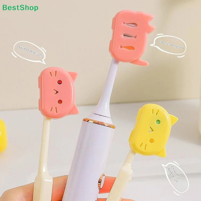 ❀ ❀ Funda Protectora para Cepillo de Dientes con Diseño de Gato de Dibujos Animados - Estuche de Viaje Transpirable y a Prueba de Polvo para Protección del Cepillo de Dientes