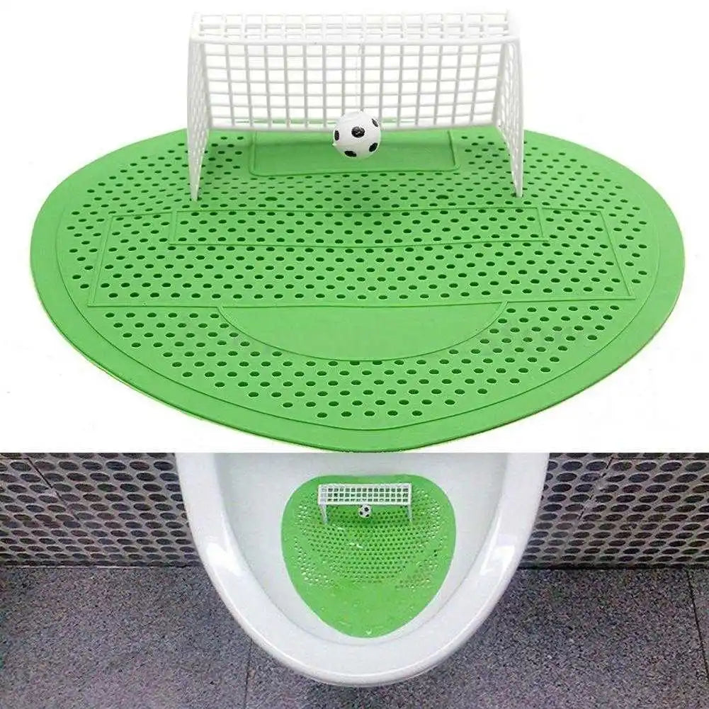 Mini urinario de pie para hombre, filtro de malla de plástico con forma de fútbol, urinario creativo para baño, almohadilla desodorante para inodoro