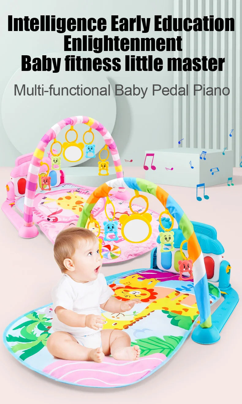 Soporte de Fitness para bebé, juego de música, juguetes de actividades de gimnasio, manta para gatear de Piano para recién nacido, almohadilla de juego de Pedal, regalos de educación temprana de 0 a 36 meses