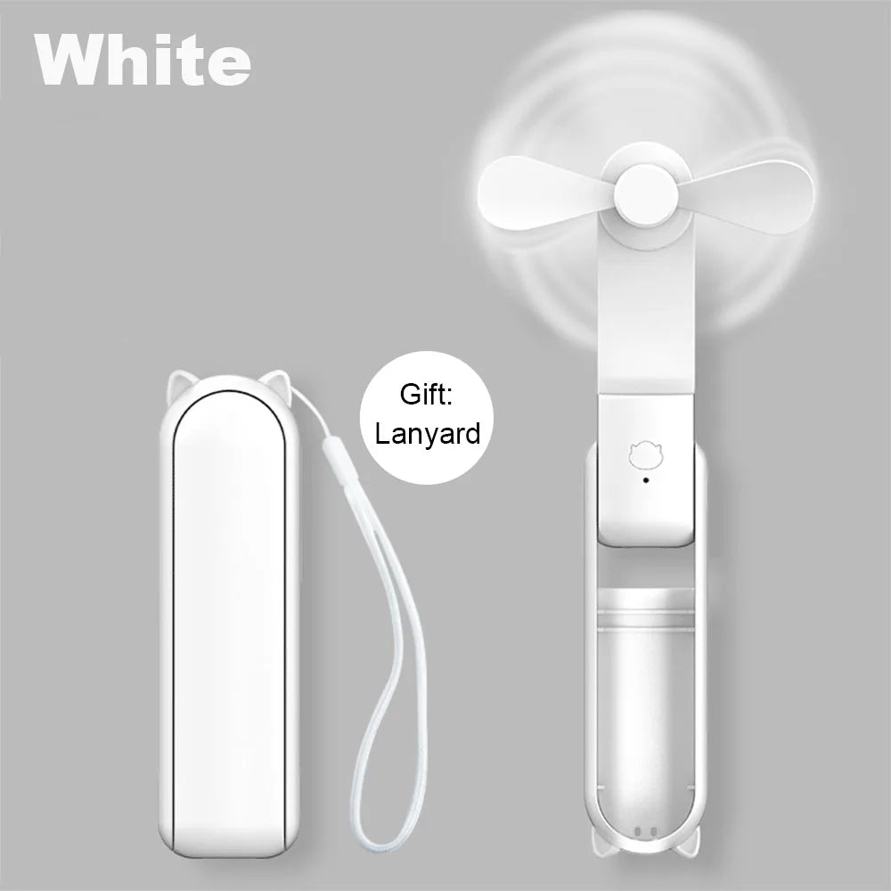 Mini ventilador de mano portátil, pequeño ventilador de bolsillo, batería recargable por USB, ventilador de mano de refrigeración plegable, Mini ventilador USB con Banco de energía