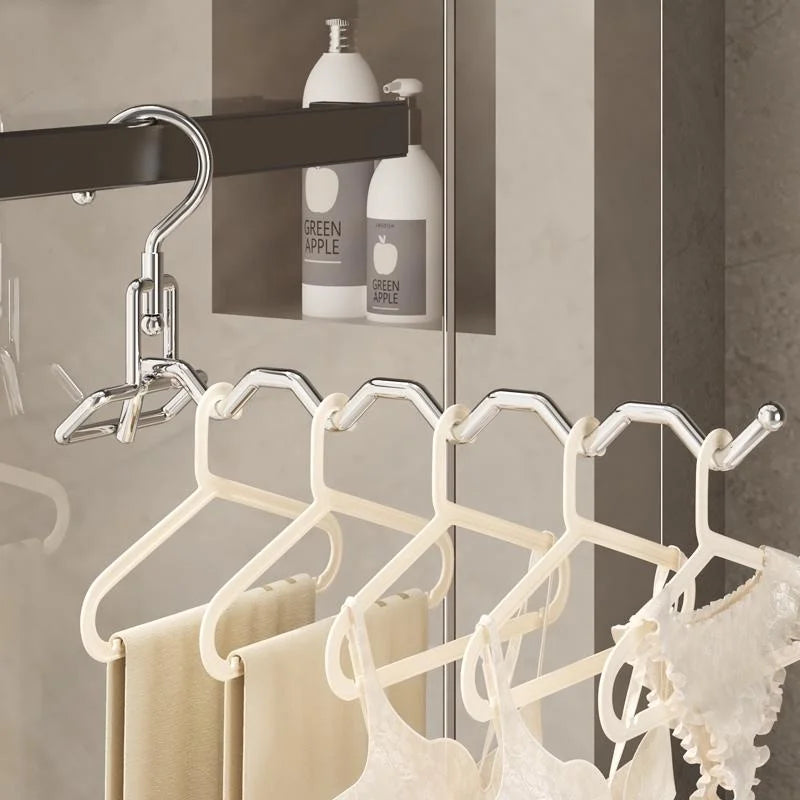 Colgador de ropa plegable de acero inoxidable, colgador de secado de Hotel de viaje Multifu, perchas de ropa colgantes simples para viajes esenciales para el hogar