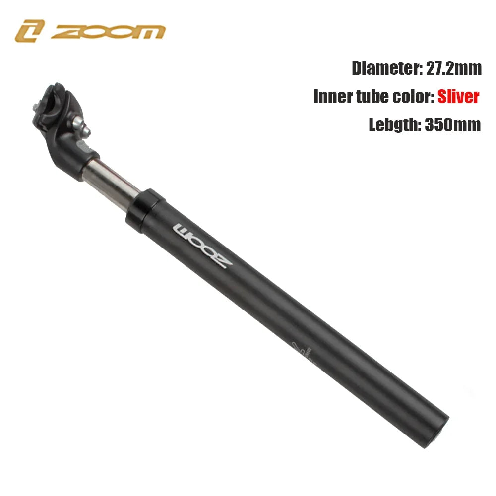 ZOOM-tija de sillín de suspensión para bicicleta de montaña, amortiguador, Alu, 27,2, 28,6, 30,1, 30,4, 30,9, 31,6, 33,9mm
