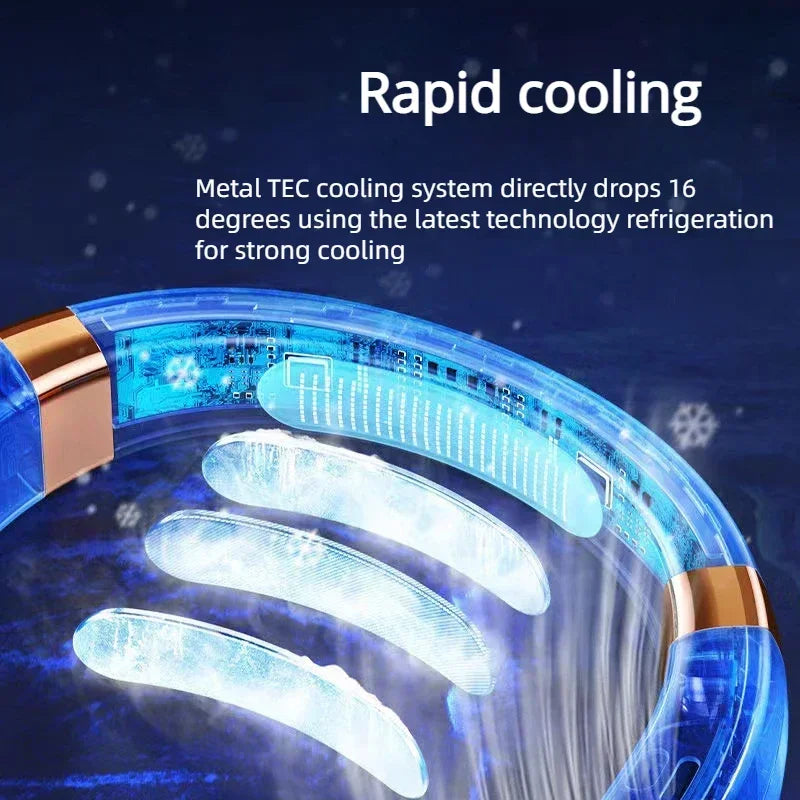 JKUOO Ventilador de cuello recargable, ventilador portátil personal con pilas, ventilador de enfriamiento de cuello USB portátil manos libres para interiores y exteriores