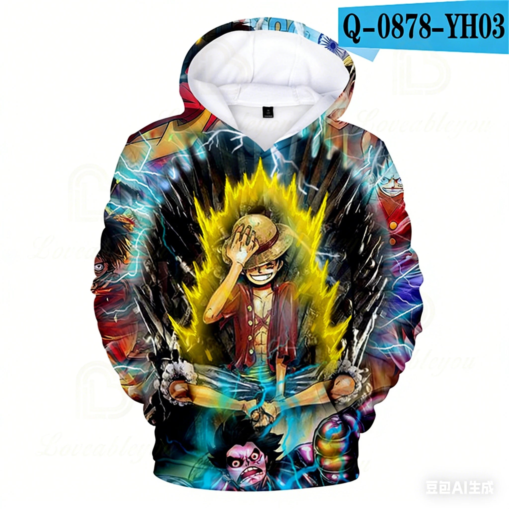 2025 Anime One Piece Monkey D. Luffy Sudaderas con capucha Sudadera Niños Adultos Manga larga Sudaderas con capucha con estampado 3D Sudadera para niños Jersey