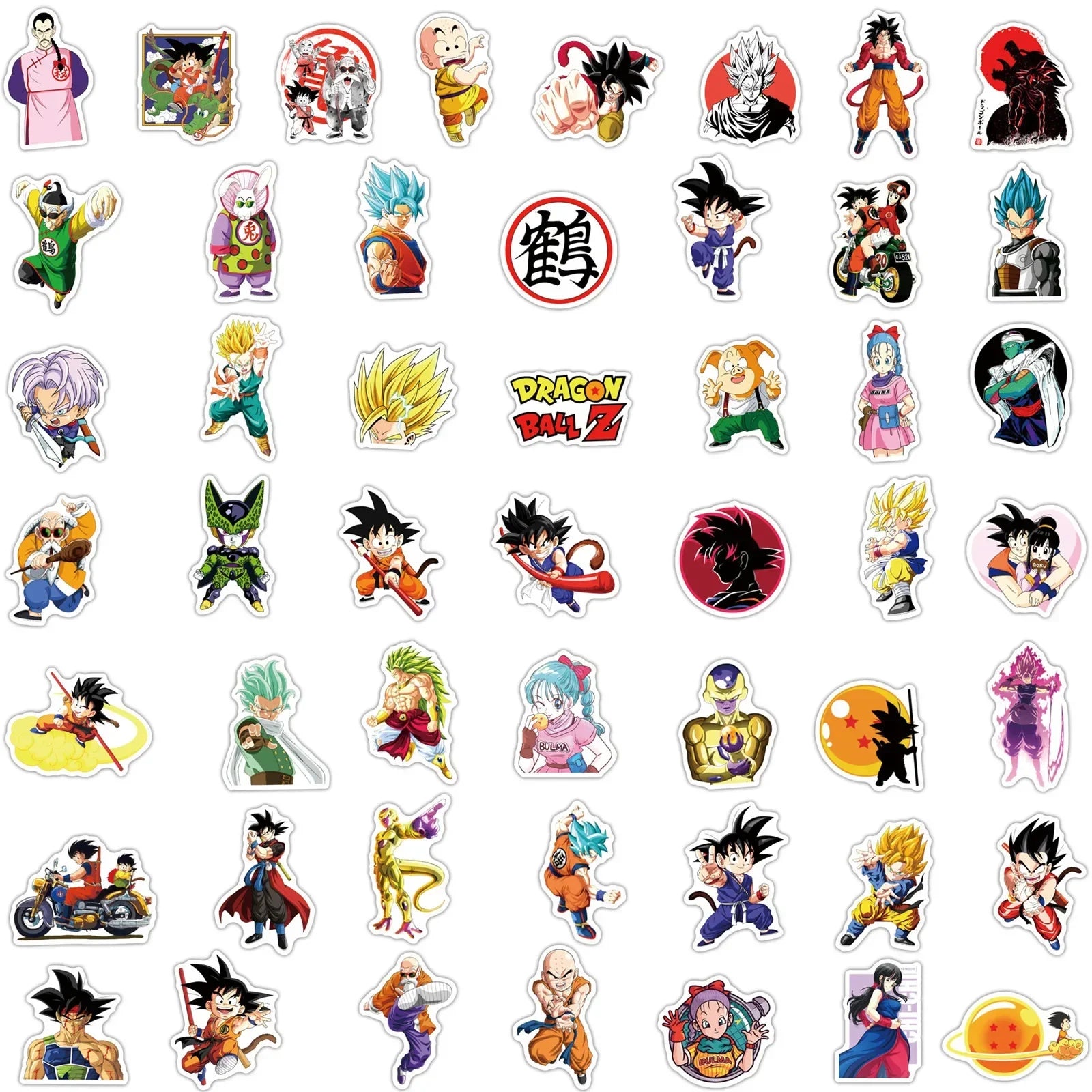 50/100/200 Uds. Pegatinas de Dragon Ball de Anime para niños Graffiti monopatín portátil botella de agua motocicleta pegatina de dibujos animados calcomanías de juguete
