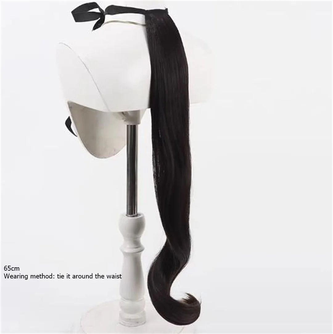 Peluca de cosplay de Uma Musume Pretty Derby Stay Gold para fiestas de anime y videojuegos, con pelucas de orejas y cola