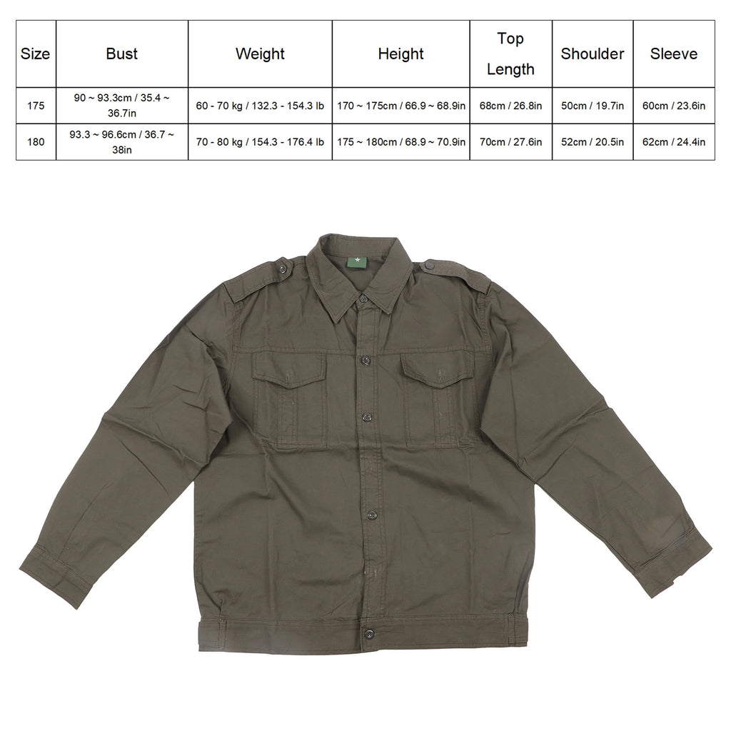 Camisa de trabajo para hombre, uniforme Industrial de algodón de manga larga verde, duradera, transpirable para construcción, uso diario al aire libre