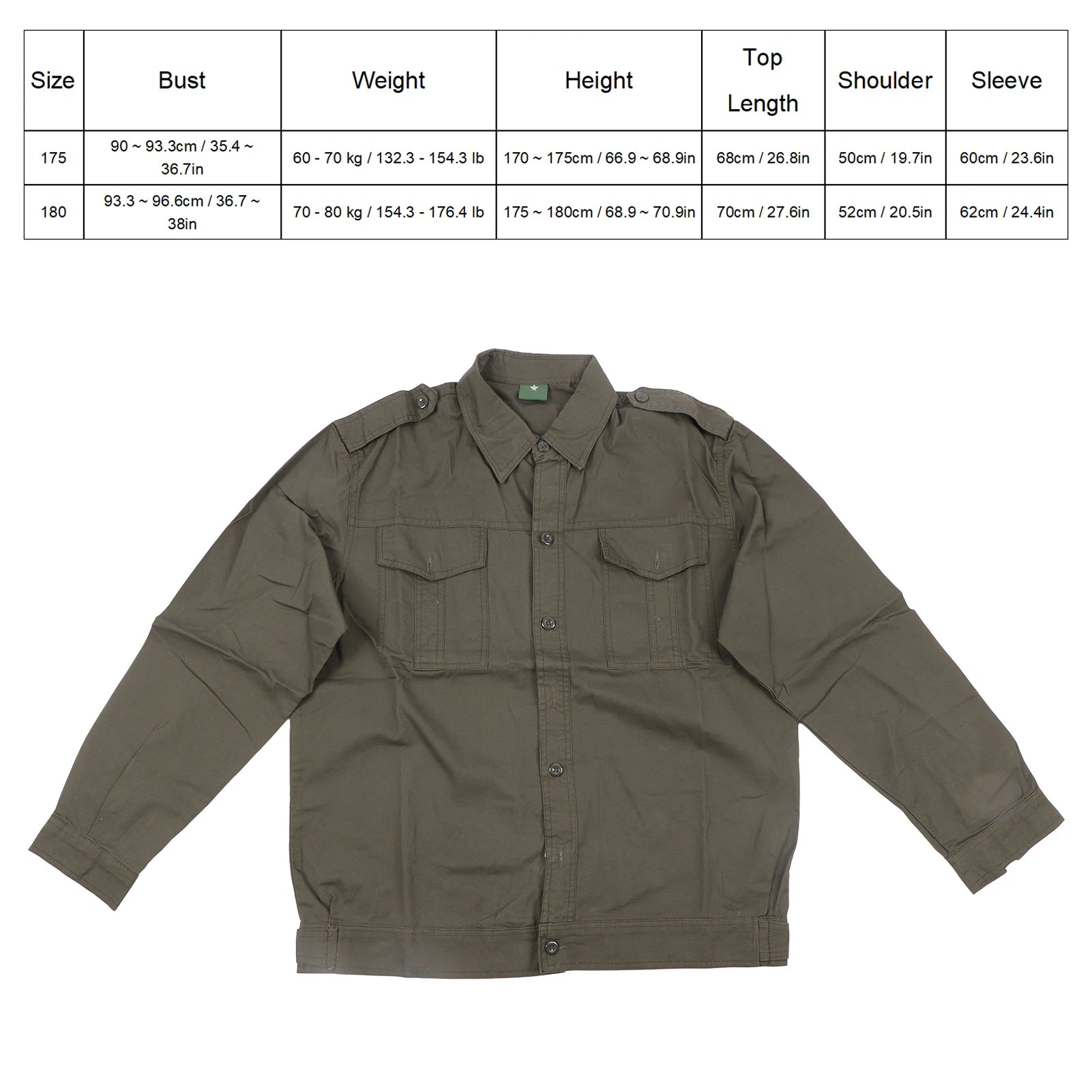 Camisa de trabajo para hombre, uniforme Industrial de algodón de manga larga verde, duradera, transpirable para construcción, uso diario al aire libre