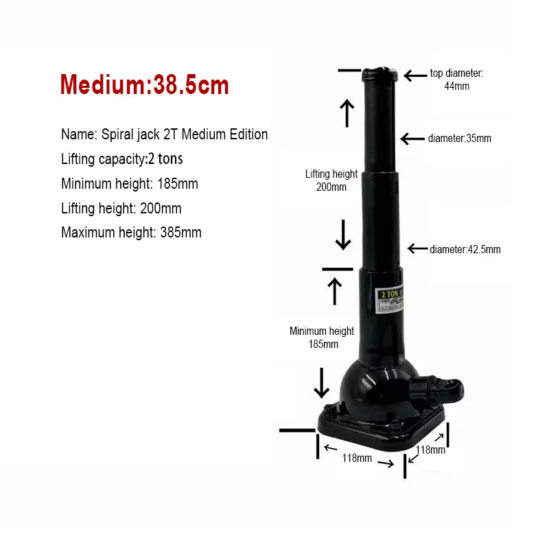 Conector de tornillo de alta calidad, doble sección, 2 toneladas, conector manual Vertical, mantenimiento de vehículos, parte superior mecánica, parte superior profesional