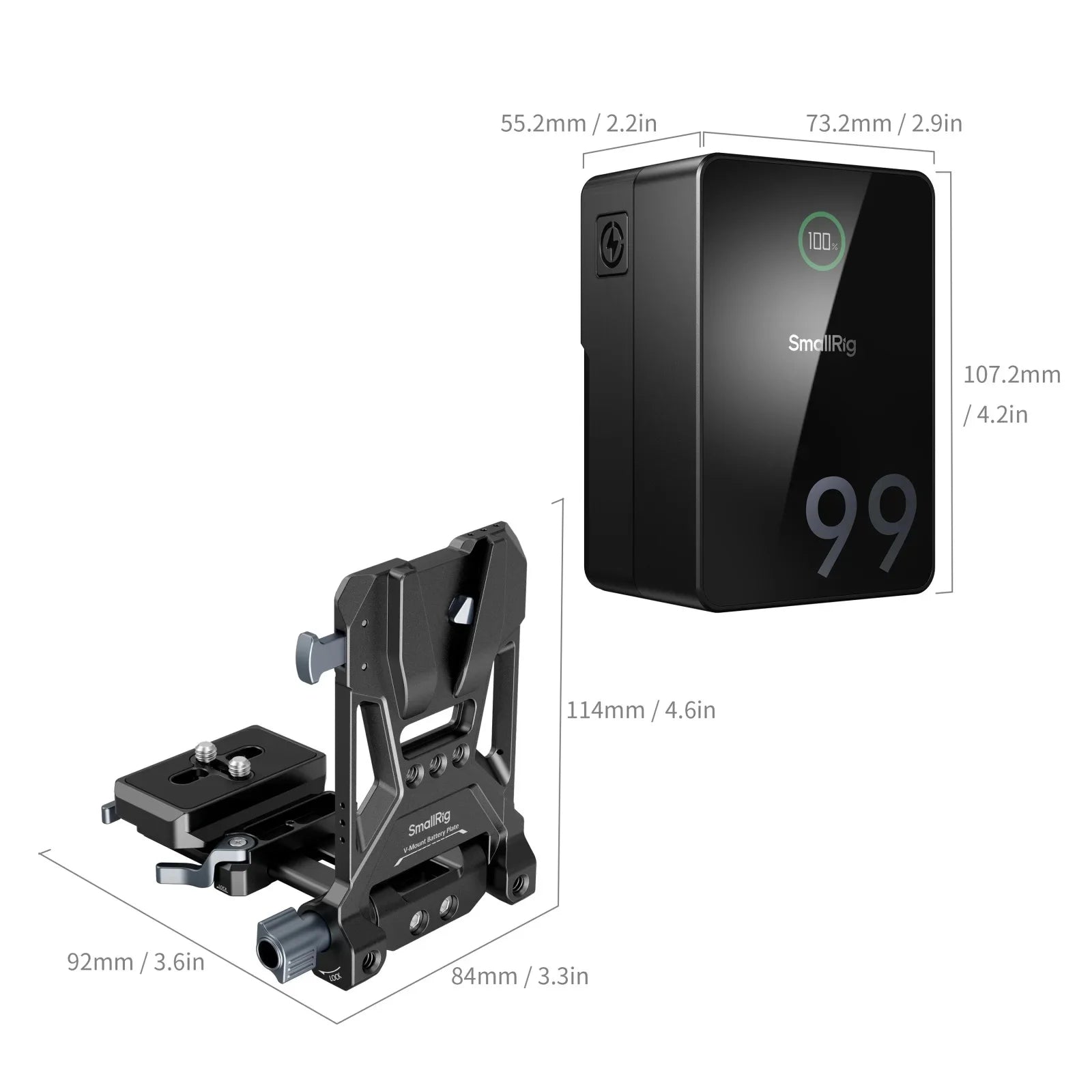 Batería SmallRig VB99 Pro Mini V Mount 99Wh 6800mAh PD 100W USB-C de carga rápida para cámara, videocámara, fotografía, iluminación de vídeo