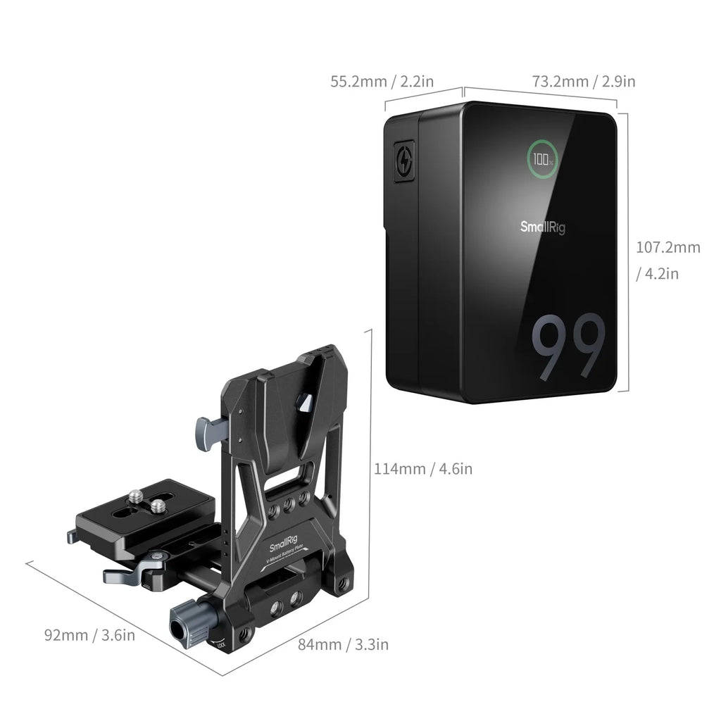 Batería SmallRig VB99 Pro Mini V Mount 99Wh 6800mAh PD 100W USB-C de carga rápida para cámara, videocámara, fotografía, iluminación de vídeo