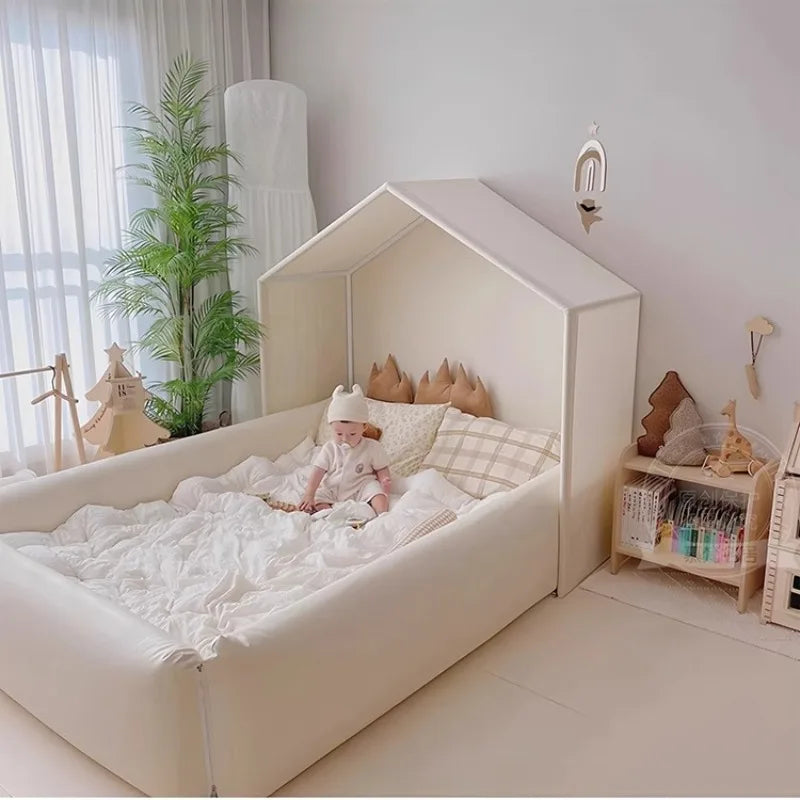 Cuna de seguridad sencilla con barandilla para niños, diseño normal, corralito, camas infantiles, muebles para el hogar