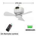 Ventilador de techo de gran tamaño con Control remoto, ventilador de refrigeración inalámbrico USB, luz LED nocturna portátil de 12000\8000mAh, ventilador de techo para acampar