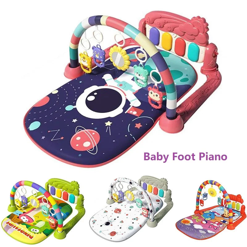 Raqueta de Fitness para bebé, juguete de Piano, Pedal de música para bebé recién nacido, equipo de Fitness suave y desmontable, estera de escalada