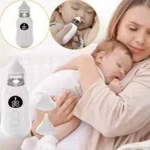Aspirador nasal eléctrico para bebés, adecuado para la succión de la nariz de bebés y niños pequeños, con ventosa, limpiador nasal recargable, con 9 niveles de succión, viene con 2 boquillas de silicona