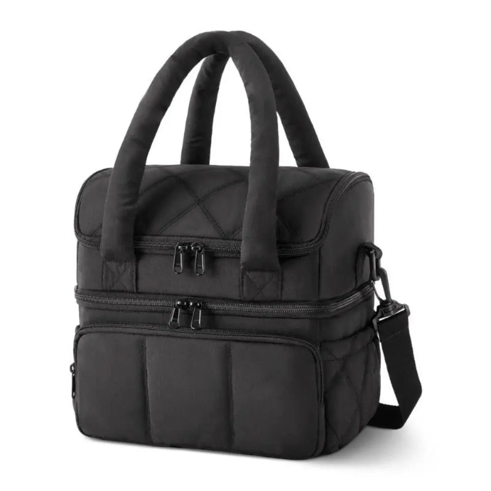 Bolsa de almuerzo duradera de gran capacidad, fiambrera aislante impermeable, bolsa acolchada multifuncional de doble cubierta para oficina