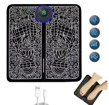 Almohadilla masajeadora de pies EMS, reflexología recargable por USB, masaje de acupuntura para pies, estimulación muscular, mejora la circulación sanguínea, alivio del dolor