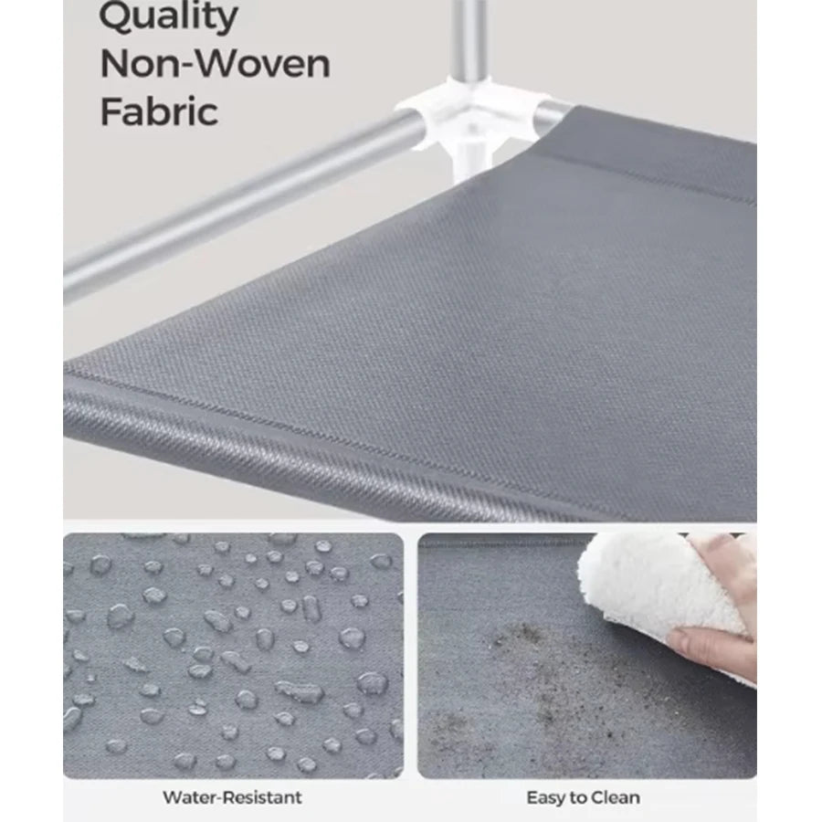 Este zapatero metálico multifuncional de 9 niveles es un organizador compacto para la entrada y una solución sencilla para guardar zapatos en casa, ideal para entradas, dormitorios y pasillos. Es fácil de montar