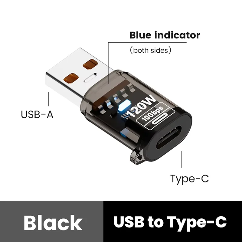 120W OTG USB 3,2 a tipo C adaptador USB hembra a tipo C macho adaptador de carga rápida OTG USB C para iPhone 15 16 Samsung Laptop PC