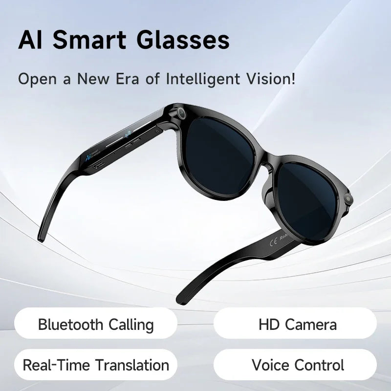 Gafas Inteligentes Xiaomi con IA, Cámara de Video de 800W, Traducción Multifuncional por IA, Minutas de Reuniones, Control de Música, Transmisión Wifi