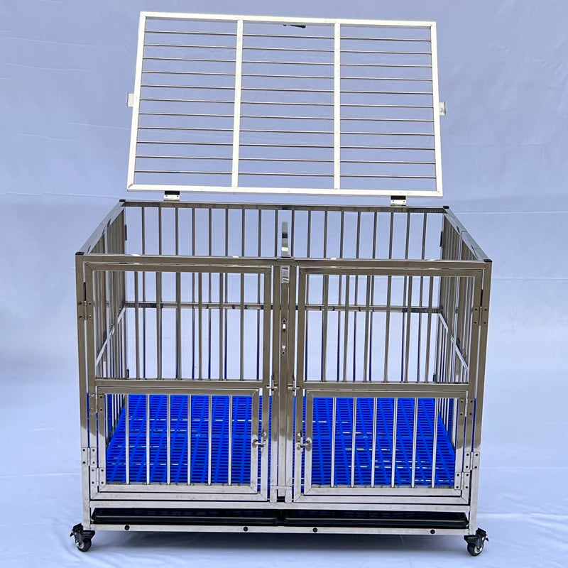 Jaula Plegable de Alambre Metálico Reforzado de Acero Inoxidable para Perros Grandes, Casetas Plegables para Mascotas, Jaulas para Perros Adultos en Oferta
