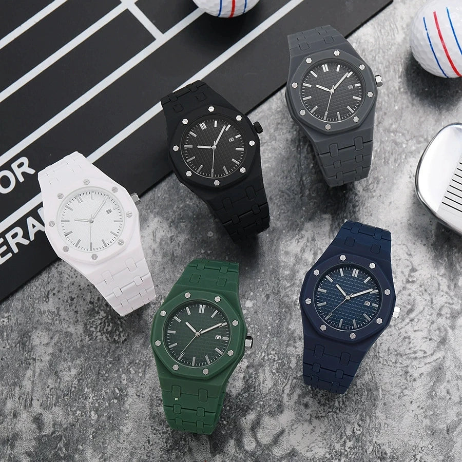 Nueva moda, Reloj con calendario de lujo para Hombre, relojes de cuarzo informales de negocios para mujer, Reloj deportivo de plástico, relojes para estudiantes, Reloj para Hombre