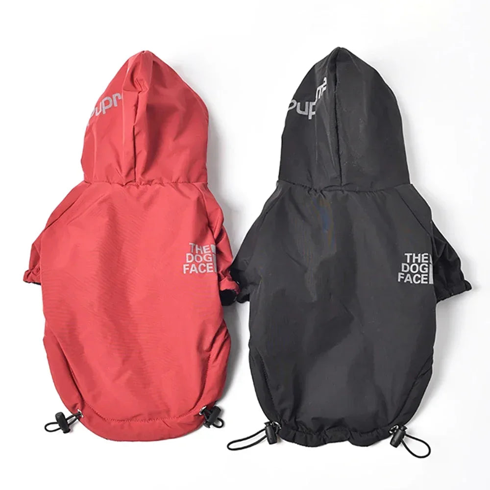Ropa reflectante para mascotas, abrigo cálido impermeable para perros, chaqueta con capucha de algodón, cara de perro, ropa para perros pequeños, otoño e invierno