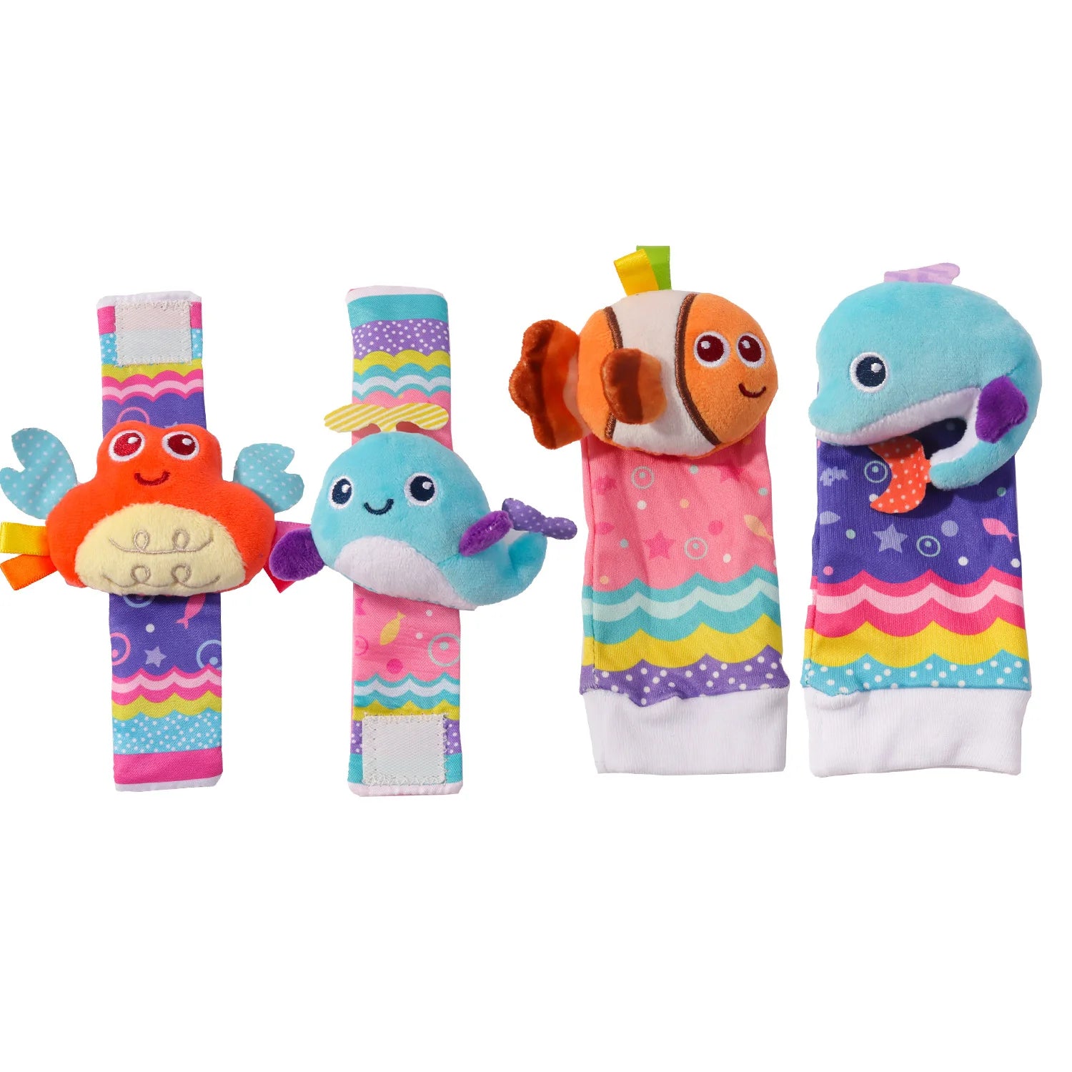 Sonajeros de muñeca para bebé, calcetines de animales para recién nacidos, buscador de pies, correa para la muñeca, calcetines para bebé, juguetes sensoriales, juguetes para bebé de 0 a 12 meses, regalo