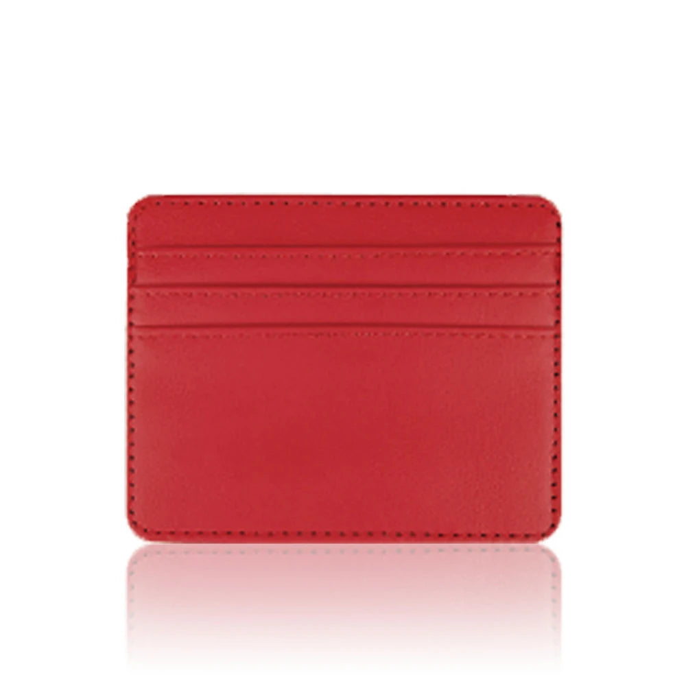 Mini billetera de cuero ultrafina, tarjetero bancario delgado, funda de identificación pequeña de negocios para hombre, monedero para mujer, tarjetero con 4 ranuras