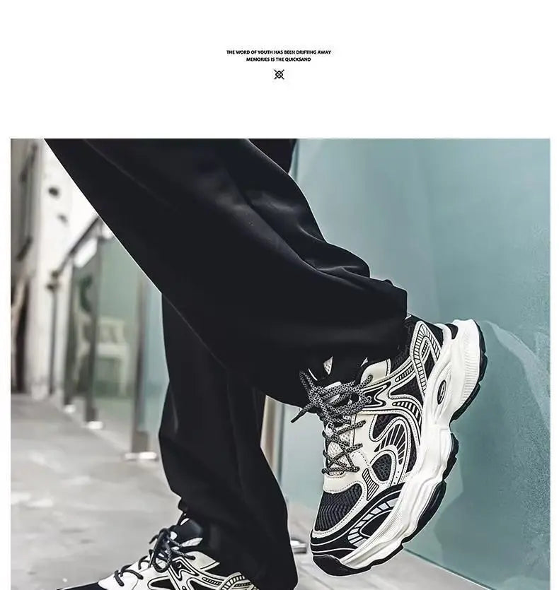 Zapatillas Deportivas Transpirables de Malla para Hombre Primavera 2025, Modernas, Combinables con Todo, Suela Gruesa, Casual...