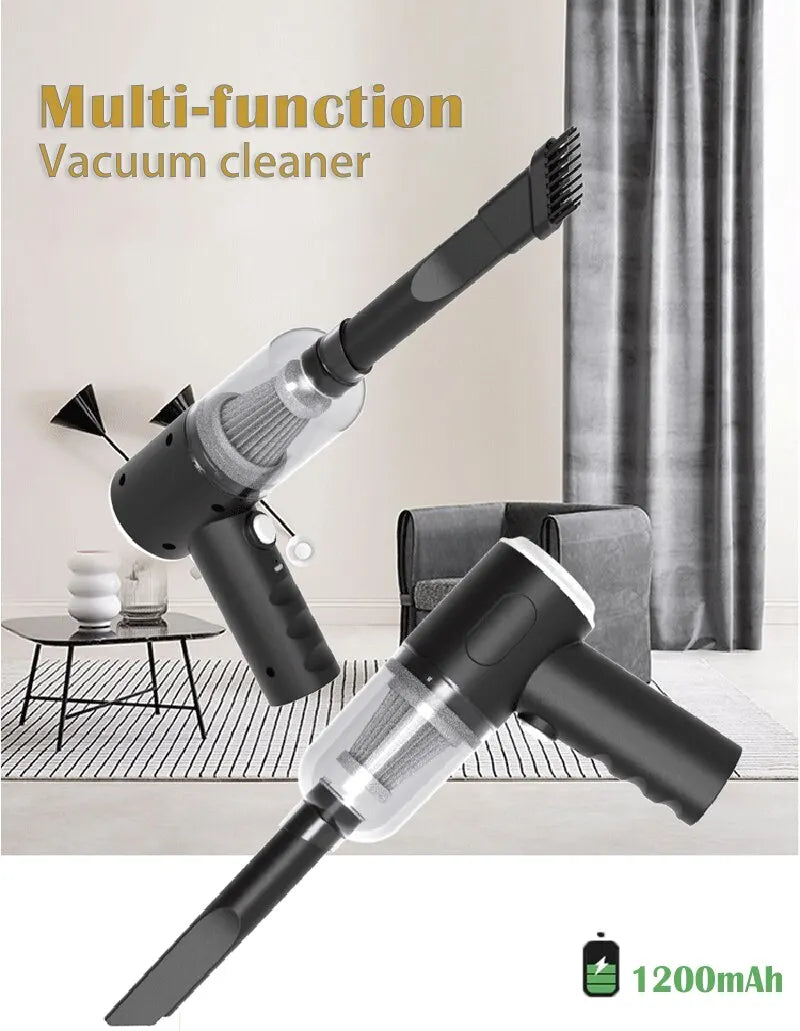 Aspirador de coche inalámbrico de 9000Pa, dispositivo de limpieza portátil con carga USB de 1200mAh, Mini aspirador húmedo y seco para el hogar