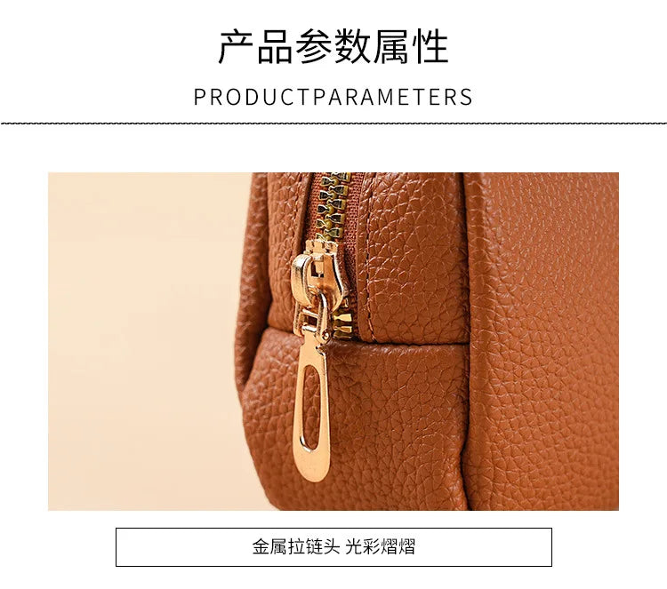 Nueva Mini Bolsa de Monedas para Mujer, Portátil, para Guardar Lápiz Labial, Monedero de Cuero PU de Moda, con Correa Antipérdida, Bolsa para Llaves, Tarjetero Pequeño