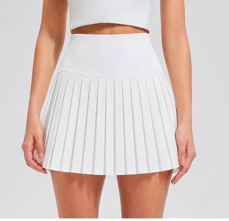 Conjunto de Falda de Tenis y Golf de Malla Transpirable sin Costuras, Ropa Deportiva de Secado Rápido para Exteriores, Primav...