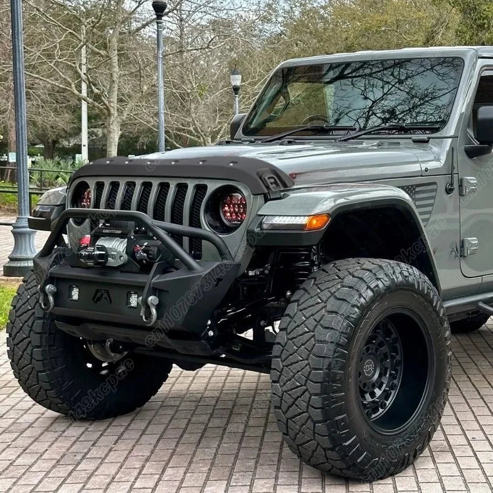 Para Jeep Gladiator Wrangler JL 2018 2019 2020 cubierta protectora de capó de automóvil Kit de accesorios de decoración deflector de arena y grava