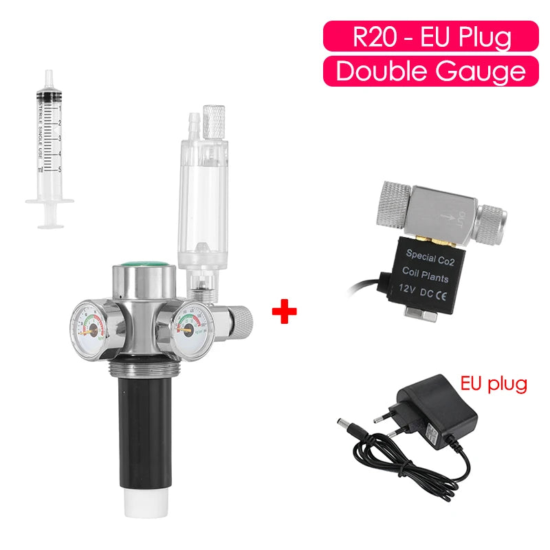 Generador de CO2 para acuario, botella de acero inoxidable de alta presión, cilindro de Gas, accesorios para acuario, 2L/1L