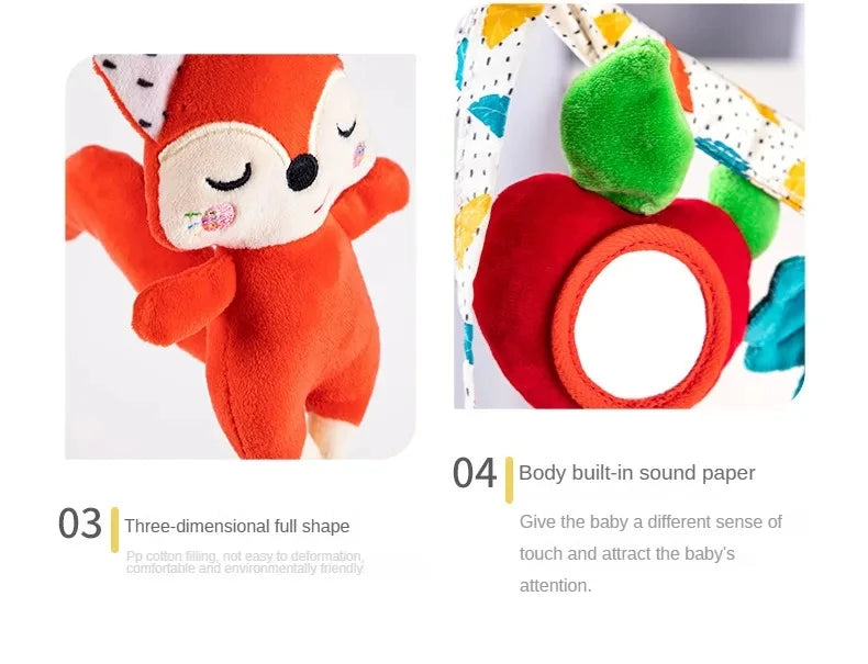 Sonajero de peluche sensorial para bebé, cochecito de juguete, juguetes colgantes móviles musicales, sonajeros móviles para bebés, juegos para recién nacidos de 0 a 6 y 12 meses