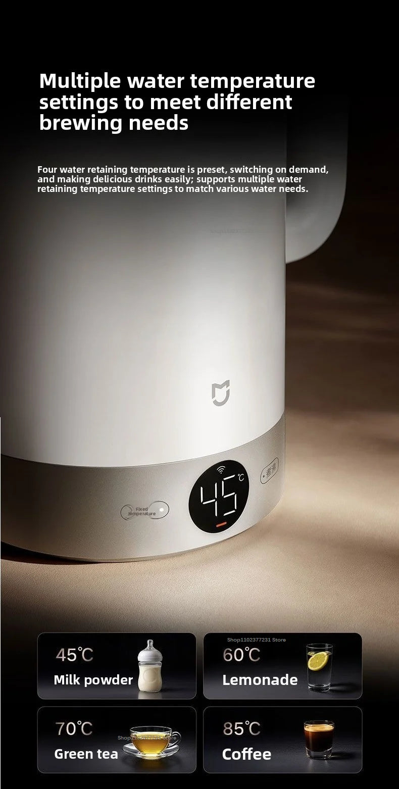 Nuevo hervidor eléctrico Mijia con temperatura constante 3 Pro, aislamiento de 24 horas, acero inoxidable 316L, calentamiento rápido de 1800w, 2L, aplicación MiHome