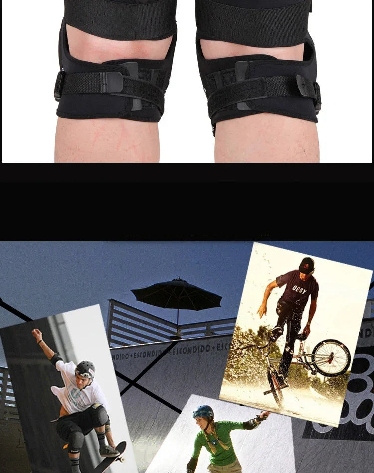 Rodillera para monopatín y esquí profesional, 2 uds., gruesa, para Snowboard, patinaje sobre ruedas, rodillera para deportes al aire libre, equipo protector para ciclismo