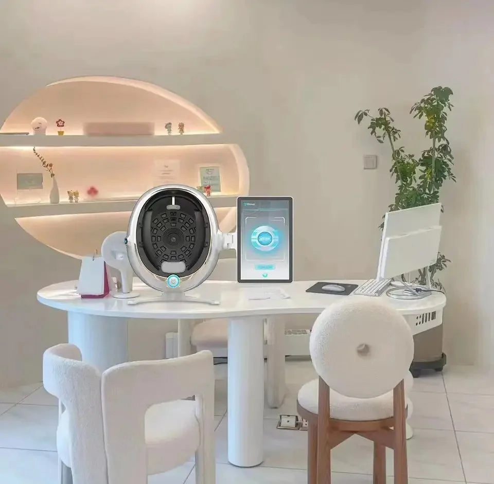 Escáner de piel 3D, analizador Facial, máquina de Monitor, espejo mágico, prueba portátil, Detector en inglés, análisis de prueba de cámara Facial