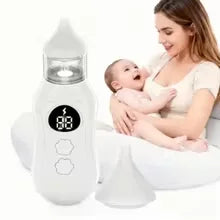 Aspirador nasal eléctrico para bebés, adecuado para la succión de la nariz de bebés y niños pequeños, con ventosa, limpiador nasal recargable, con 9 niveles de succión, viene con 2 boquillas de silicona