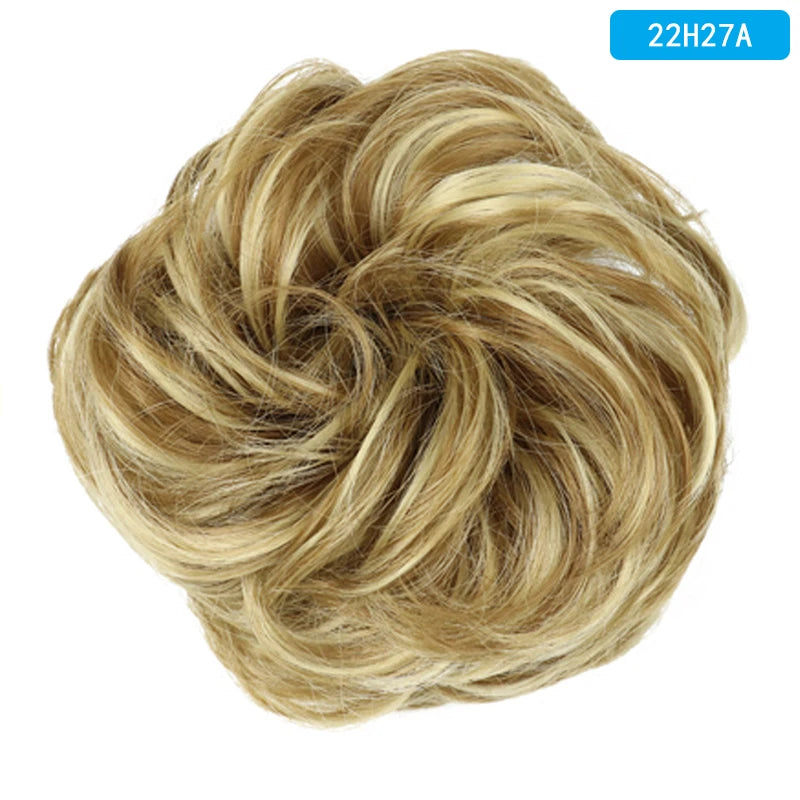 AZQUEEN-extensión de cabello de moño desordenado, banda elástica sintética, moño ondulado rizado, Scrunchies Donut Updo, postizo para mujer