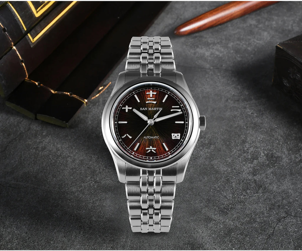San Martin nuevo reloj Gada de 39mm estilo chino diseño Original Sunburst JianZhan Miyota 90S5 vestido de hombre mecánico automático SN0144