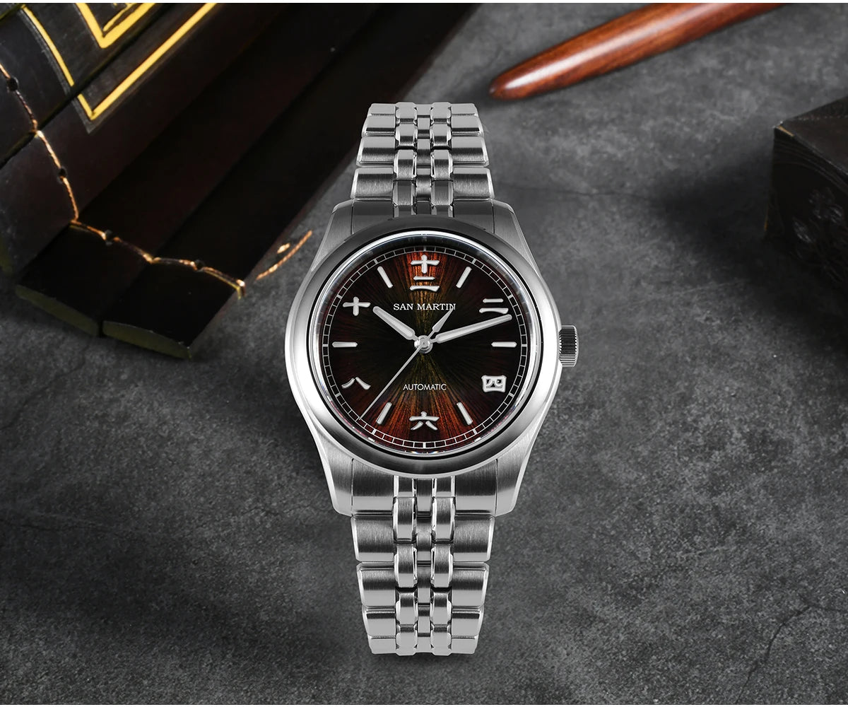 San Martin nuevo reloj Gada de 39mm estilo chino diseño Original Sunburst JianZhan Miyota 90S5 vestido de hombre mecánico automático SN0144