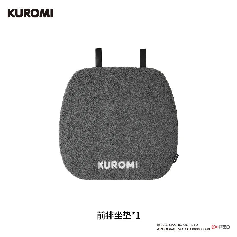 Cojín para asiento de coche Sanrio Kuromi, cómodo y cálido en invierno, decoración para coche, regalo de Navidad para niñas, accesorios para el interior del coche