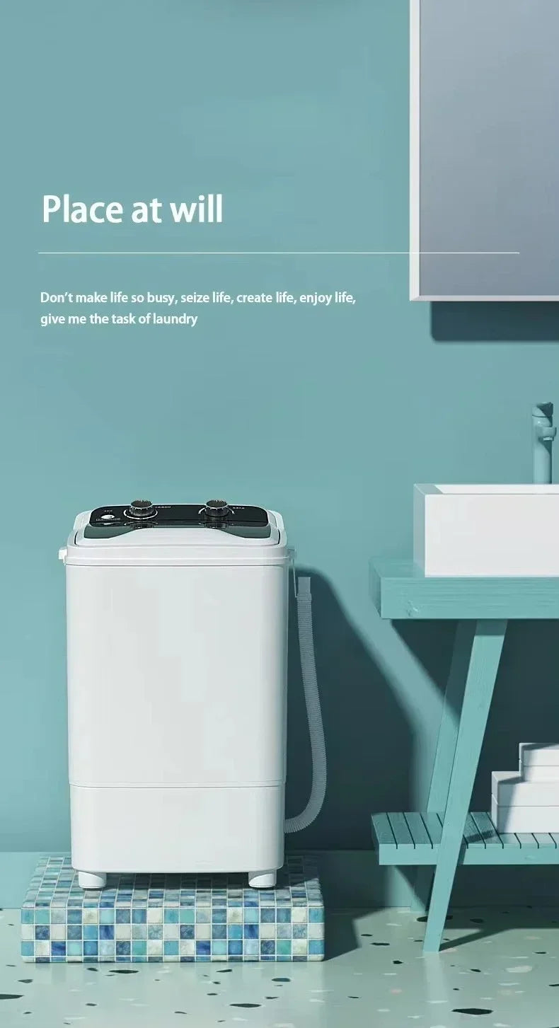 Venta caliente del hogar 7.5L 3 en 1 mini lavadora portátil de cubo grande con función de lavado y vibración, gran capacidad