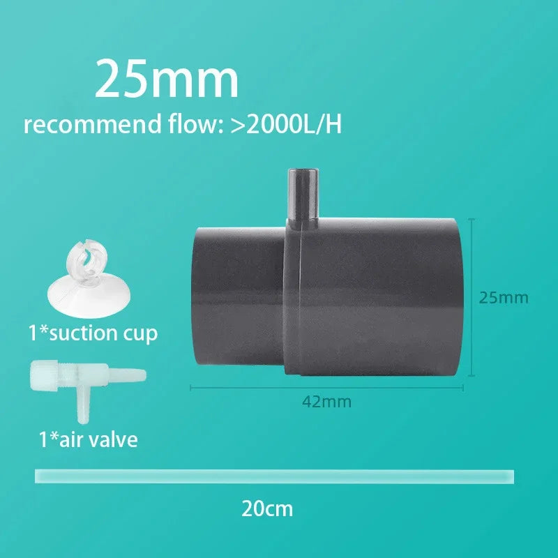Boquilla de salida de agua acrílica para acuario, adaptador de enriquecimiento de oxígeno, difusor de aire, bomba de agua de aire creciente, accesorios para pecera