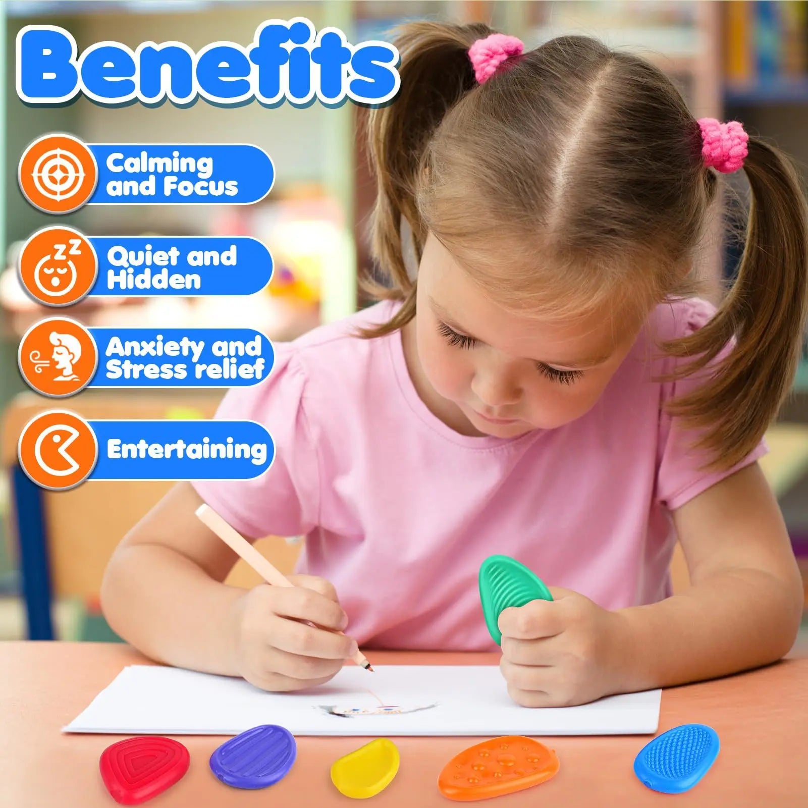 Tira sensorial de silicona para niños, juguete sensorial para autismo, descompresión, calmante, antiestrés, escritorio, alivio de la ansiedad